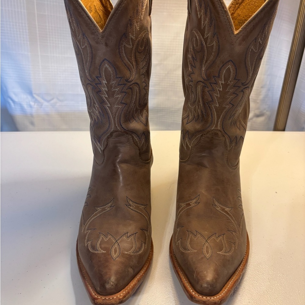 Nocona Tan Western Heeled Boots